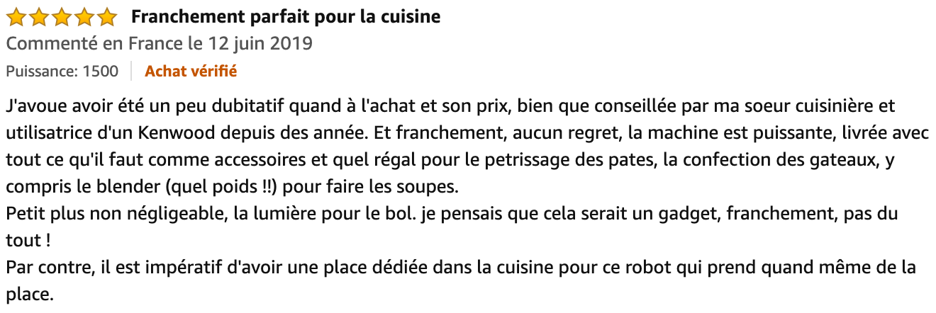 commentaire Kenwood Chef Titanium
